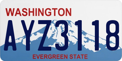 WA license plate AYZ3118