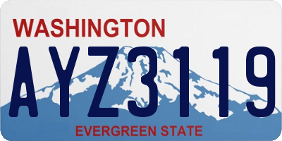 WA license plate AYZ3119