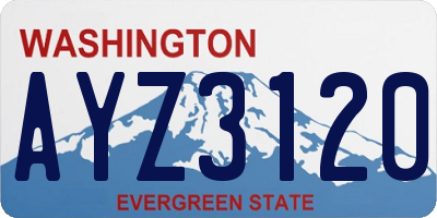 WA license plate AYZ3120