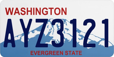 WA license plate AYZ3121