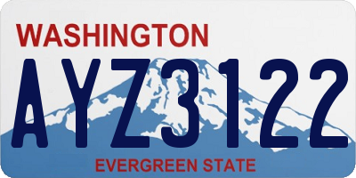 WA license plate AYZ3122