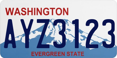 WA license plate AYZ3123