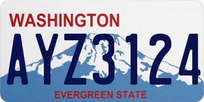 WA license plate AYZ3124