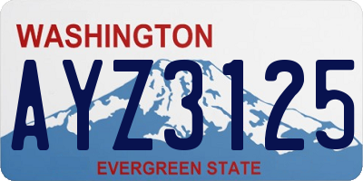 WA license plate AYZ3125