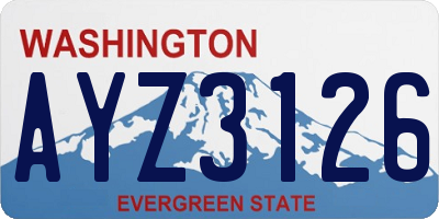 WA license plate AYZ3126