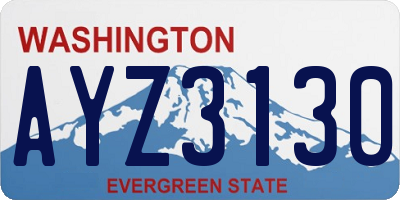 WA license plate AYZ3130