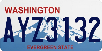 WA license plate AYZ3132