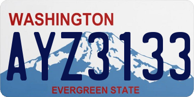 WA license plate AYZ3133