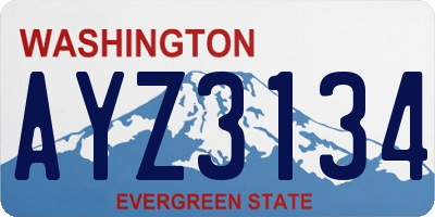 WA license plate AYZ3134