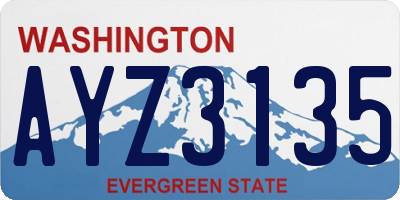 WA license plate AYZ3135