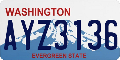 WA license plate AYZ3136