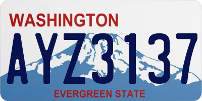 WA license plate AYZ3137