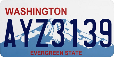 WA license plate AYZ3139