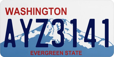 WA license plate AYZ3141