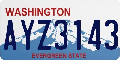 WA license plate AYZ3143