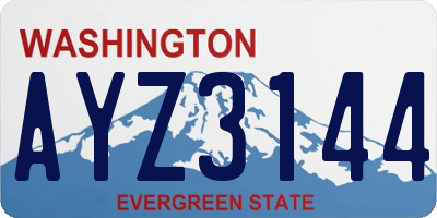 WA license plate AYZ3144