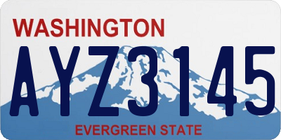 WA license plate AYZ3145