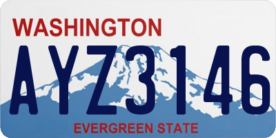 WA license plate AYZ3146