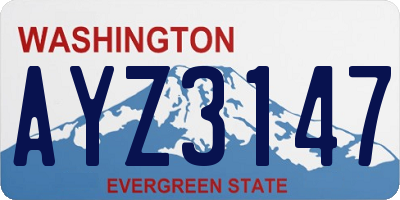 WA license plate AYZ3147