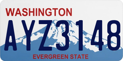 WA license plate AYZ3148