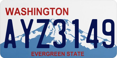 WA license plate AYZ3149