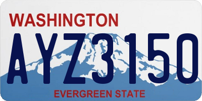 WA license plate AYZ3150