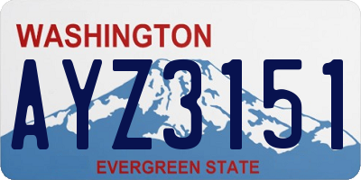 WA license plate AYZ3151