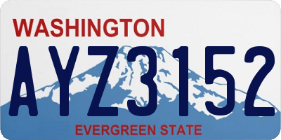 WA license plate AYZ3152