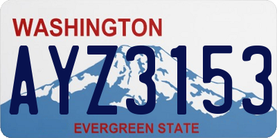 WA license plate AYZ3153