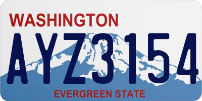 WA license plate AYZ3154