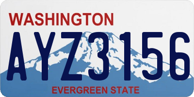 WA license plate AYZ3156