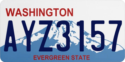 WA license plate AYZ3157