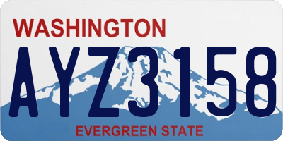 WA license plate AYZ3158