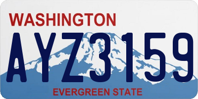 WA license plate AYZ3159