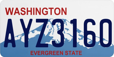 WA license plate AYZ3160