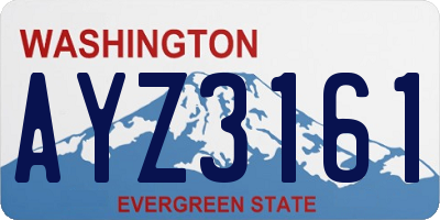 WA license plate AYZ3161