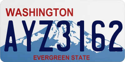 WA license plate AYZ3162