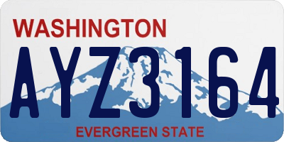 WA license plate AYZ3164