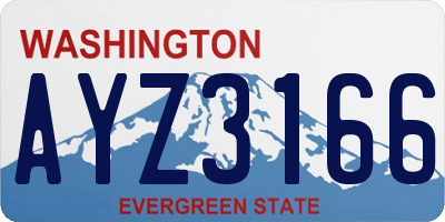 WA license plate AYZ3166