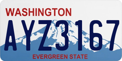 WA license plate AYZ3167