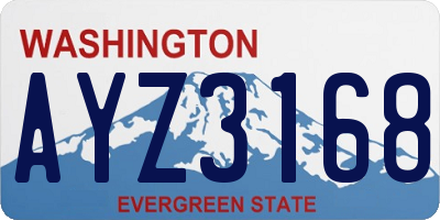 WA license plate AYZ3168