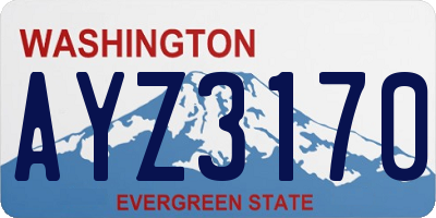 WA license plate AYZ3170