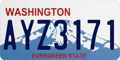 WA license plate AYZ3171