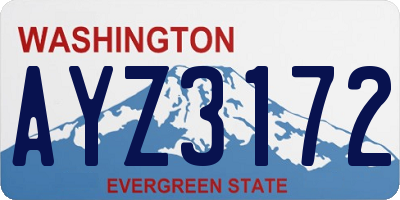 WA license plate AYZ3172