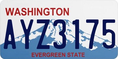 WA license plate AYZ3175