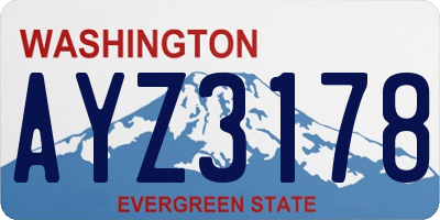 WA license plate AYZ3178