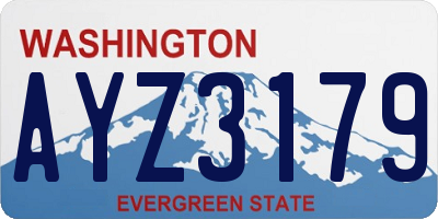 WA license plate AYZ3179