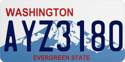 WA license plate AYZ3180