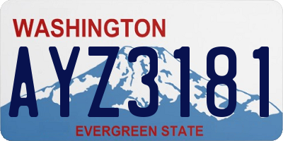 WA license plate AYZ3181