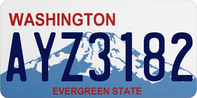 WA license plate AYZ3182